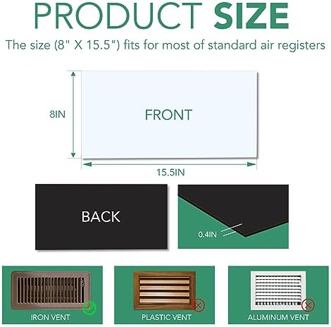 TRYMAG Strong Floor Vent Covers 8"x15", 4 Pack Magnetic Vent Covers for Home Floor Standard Air Registers，Air Conditioner Vent Covers for Wall, Air Register, Ceiling Vents，RV, Home HVAC and AC Vents