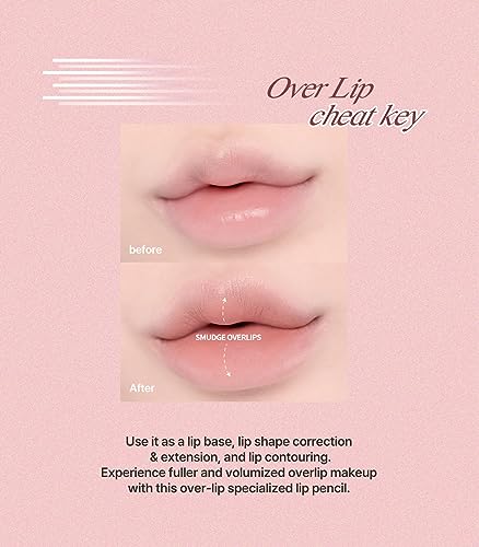 Heart Percent Dote On Mood Lip Pencil, Long-Lasting Creamy Lip Crayon Smooth Color Liner Retractable Lipstick Pencil 0.8g, #01. Peach Beige