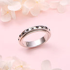 Ladytree Anxiety Relieve Rings 925 Sterling Silver Spinner Fidget Ring Worry Stress Relieving Boredom ADHD Autism Ring Platinum Plated Jewelry Birthday Gifts for Women Men