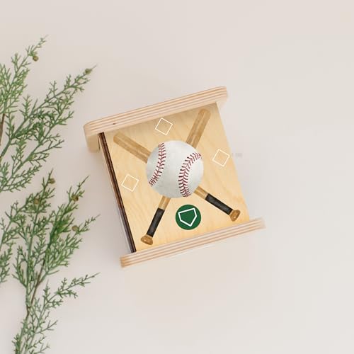 Wooden Piggy Bank for Kids and Adults, Personalized Gift Handmade in USA by BloomOwl, Custom Piggy Bank, Personalized Banks for Kids, Gifts for Baby Boys and Girls (Sports)