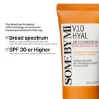 SOME BY MI V10 Hyal Air Fit Sunscreen - 1.69oz, 50ml - Travel Size Korean Centella Sunscreen for Face with SPF 50 UV Protection - No White Cast, No Eye Irritation for Sensitive Skin - Korean Skin Care
