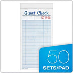Adams Guest Check Pads, 2-Part, Carbonless, White/Canary, 3-3/8" x 6-3/8", 50 Sets per Pad, 10 Pack (104-50SW)