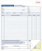 Adams Garage Repair Order Forms, 8.5 x 11 Inch, 3 Parts, 250-Count, White and Canary and White Tag & Auto Repair Estimate Book, 2-Part, Carbonless, White/Canary, 8-3/8 x 10-11/16 Inches