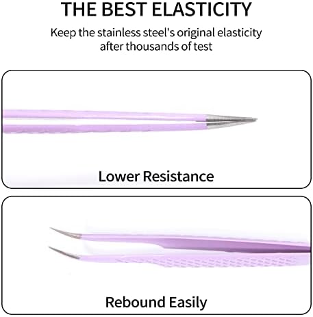 VEYES INC Fiber Tip Eyelash Extension Tweezers Volume J45 Lash Tweezers For Professional Eyelash Extension Tool
