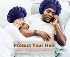 Bonnet for Men,Silk Bonnet for Men for Sleeping,Matching Durag and Bonnets Set for Couples,Mens Bonnet for Curly Hair,Braids