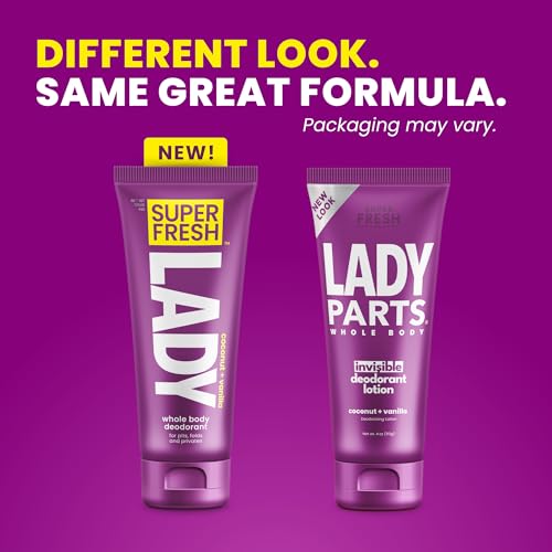 Lady Parts Whole Body Deodorant Lotion for Women - INVISIBLE CREAM for Privates & Full Body - Stop Odor & Stay Fresh - Aluminum Free Feminine Hygiene - Lightly Scented - 4oz (2PK)