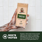 Dr. Squatch NEW Natural Body Wash for Men - Non-Exfoliating - Coconut Castaway (14 oz) + Wood Barrel Bourbon + Pine Tar (8 oz, 2 Pack) + Body Scrubber