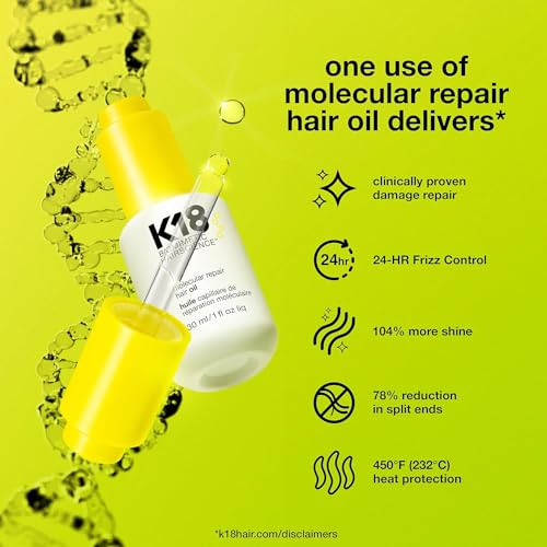 K18 Molecular Repair Hair Oil, Weightless Oil for Stronger, Healthier Hair, Suitable For All Hair Types