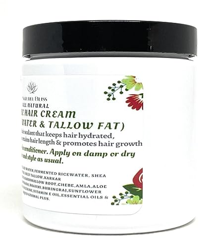 Croton Zambesicus Hair Growth Cream|Leave in Conditioner|With Fermented Rice Water & Tallow|Aloe Vera|Sea Moss (Scented, 8 oz)