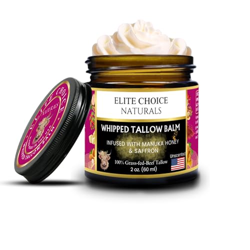 Whipped Tallow Balm - 100% Grass-Fed Beef Tallow, Pure Organic Moisturizer for Face & Body, Anti-Aging, Wrinkles, Fine Lines, Firming, Uneven Tone & Pigmentation - Handmade (2 Fl oz, Unscented)