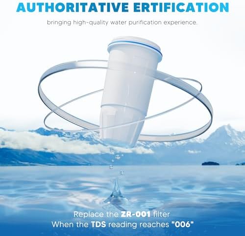 BOGDA 6 Pack Water Filter Replacement Zero, 5-Stage Compatible with Zero Pitcher and Dispenser, Fit for Zero Filter Water Replacement Filters and ZR-001 ZR-017 ZR-004