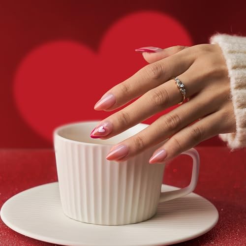 BTArtbox XCOATTIPS Natural Nail Tips -Short Almond Press On Nails Pink, Long Lasting Soft Gel Nails False Nail, Soak Off Acrylic Fake Nails Extensions for Nail Art DIY