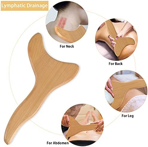 2 Pcs Wooden Gua Sha Tools Lymphatic Drainage Tool, Machomby Wood Therapy Massage Tools Manual Gua Sha Tools Anti Cellulite Massage Tool for Gua Sha Massage, Maderotherapy, Body Sculpting