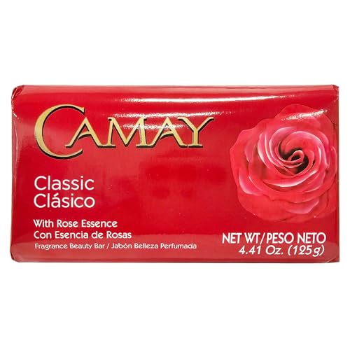 Camay Classic Bar Soap, Rose Essence, 8-Pack of 4.41 Oz Each Soap, 8 Bar Soaps.