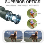 10X42 HD Monocular for Adults, Military Grade Compact Monocular Telescope with BAK-4 Prism & FMC Lens & Smartphone Holder & Tripod, Stargazing Hunting Bird Watching, Camping Hiking Travel Accessories
