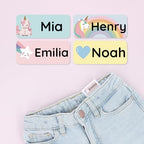 – Personalized Name Labels for Kids (120) – Waterproof & Durable Stickers for Clothing, School & Daycare Items - Unicorns