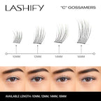 Lashify Curl 14mm Gossamer Eyelash Extensions Refill in Ombre Green, Easy DIY False Lashes for a Natural Look