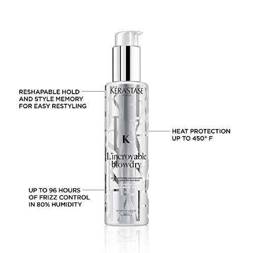 Kerastase L'incroyable Blow dry Hair Lotion | Miracle Reshapable Heat Serum | Extreme Frizz Control | Heat Protectant | With Glycerin | For Fine to Normal Hair |5.1 Fl Oz