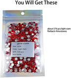 Genie Crystal ss30 Red Glass Rhinestones 576 Pcs, 6.4mm Light Siam Flatback Rhinestone, Diamond Cut Gems for Crafts, Face Mask, Makeup, Tumbler, Shoes, Clothing