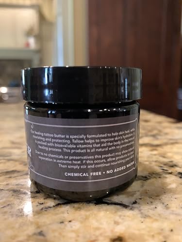Tattoo Healing Butter with Grass Fed Tallow All Natural Organic * Sold in Tattoo Shops for at home hydration Tattoo Cream Tattoo Restoration Tattoo Balm