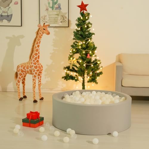 GOGOSO Balls for Ball Pit - Plastic Ball for Toddlers 1-3, Baby Kids Ball Pool Decoration 50 100 200 300 500 1000 (A White+Beige+Clear, 200 Balls)