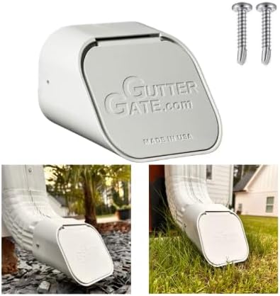 The Original GutterGate 2"x3" for Type-A Downspouts (White) (Made in The USA)