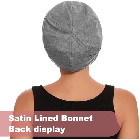 Silk Bonnet for Sleeping Women, Adjustable Silky Satin Lined Sleep Cap, Silk Hair Wrap for Sleep Night Cap