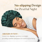 YANIBEST Double Layer Satin Silk Bonnet for Sleeping Hair Bonnet with Elastic Tie Band for Curly Hair Wig Caps Sage