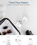 2 Pack Australia New Zealand Power Plug Adapter, Australia Travel Adapter with 3 American Outlets 3 USB Charging Ports (1 USB C), Type I Plug Adapter for US to Australia, Argentina, China