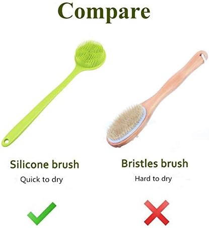 Silicone Body Scrubber, Long Handle Back Scrubber for Shower, Silicone Body Brush Shower Scrubber for Body, Shower Srush Back Brush Body Exfoliator