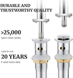 Pop up Sink Drain Stopper for Bathroom Vessel Vanity Sink Art Basin Chrome, Small Cap with Overflow, Metal Pop-up Drain Strainer with Detachable Basket Stopper
