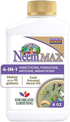 Bonide Captain Jack's Neem Max, 8 oz Concentrated Cold Pressed Neem Oil, Multi-Purpose Insecticide, Fungicide, Miticide and Nematicide for Organic Gardening