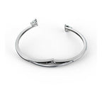 Swarovski Mesmera Bangle Bracelet, Heart-Shaped Clear Crystals on a Rhodium Finish Cuff, Size M, from the Attract Soul Collection