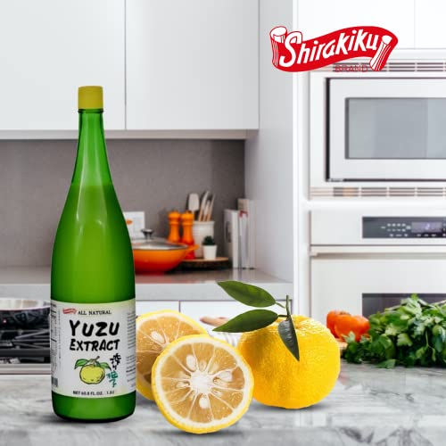 Shirakiku Pure Yuzu Extract - Sweet & Tangy Japanese Citrus Juice for Baking, Drinks & Food Flavoring - 60.8 FL Oz