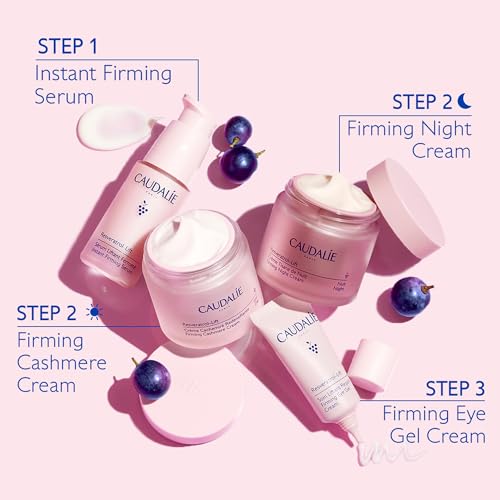 Caudalie Resveratrol Lift Retinol Alternative Firming Cashmere Cream, Anti-Aging Moisturizer with Resveratrol, Hyaluronic Acid & Vegan Collagen, Refill Pod, 1.6 oz