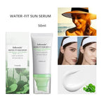 2 Pcs Centella Sunscreen, Lasting Lightweight Hydrating Centella Water-Fit Sun Serum SPF50 for All Skin Type and UV Defense.(Blue & Green)