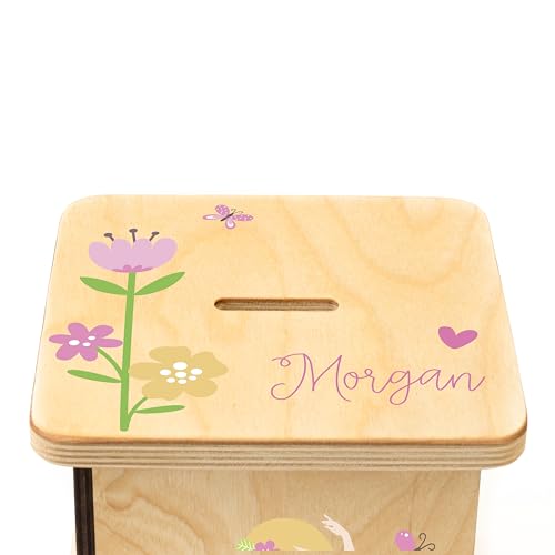 Wooden Piggy Bank for Kids and Adults, Personalized Gift Handmade in USA by BloomOwl, Custom Piggy Bank, Personalized Banks for Kids, Gifts for Baby Boys and Girls (Dance)