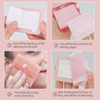 Erinde Oil Blotting Sheets for Face with Mirror and Puff, 300 Sheets Oil Blotting Paper for Oily Skin, Face Oil Absorbing Sheets, Natural Oil Control Film, Absorb Excess Oil, Makeup Friendly