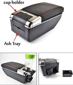 OQHAIR Armrest Box Dual Layer Car Armrest Cup Holder Center Centre Console Storage Box Tray Leather For VW For Polo Mk4 2002-2009 (9N/9N3)