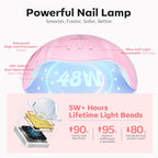 Modelones Poly Extension Gel Nail Kit, 6 Colors Pink Nude with 48W Nail Lamp Slip Solution 3D Bow Nail Charms Decoration Rhinestone Glitter Kit for Nail Manicure Beginner Starter Kit DIY at Home