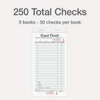 Adams Guest Check Pads, Single Part, Perforated, White, 3-2/5" x 6-3/4 ", 50 Sheets/Pad, 5 Pads/Pack (525SWMT)