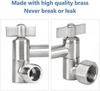 NearMoon Adjustable Shower Arm Universal Connection, Solid Brass Extension Arm, Adjust Angle to Upgrade Shower Experience, Easy to Install, Anti-leak (Brushed Nickel)