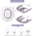 Electric Sitz Bath, Unisex Foldable Sitz Bath for Toilet Seats, Sitz Bath for Postpartum Care and Hemorrhoids, Non-Slip & High Water Flow (Purple)