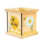 Wooden Piggy Bank for Kids and Adults, Personalized Gift Handmade in USA by BloomOwl, Custom Piggy Bank, Personalized Banks for Kids, Gifts for Baby Boys and Girls (Bee)