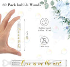 120 Count Wedding Mini Bubble for a Wedding Wands Bulk Heart Bubble Wand for Guests Send Off Party Supplies Valentine Anniversaries Celebration (Love)