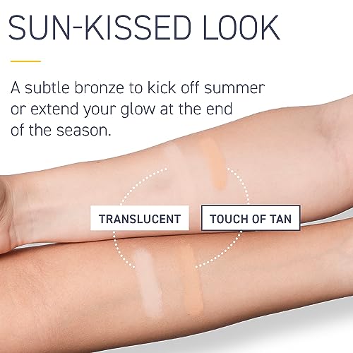 Brush On Block SPF 30 Mineral Powder Sunscreen, Touch of Tan, Refillable, Broad Spectrum, Water Resistant Face Protection, For All Skin Types, Subtle Hint of Color, Reef Friendly, Mfg in USA
