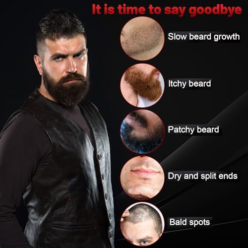 Beard Balm, 2X Concentration Biotin, with Castor Oil and Argan & Jojoba Oils, Promotes Beard Growth, Styles, Strengthens & Softens Beards & Mustaches, 2 Ounce,Unscented