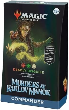 Magic: The Gathering Murders at Karlov Manor Commander Deck - Deadly Disguise (100-Card Deck, 2-Card Collector Booster Sample Pack + Accessories)