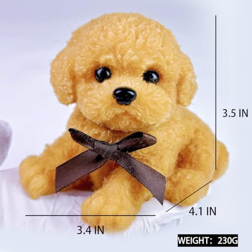 Handmade Big Taba Squishy Dog Toy, Taba Squishy Teddy Dog Toy, Cute Squishy Poodle,Realistic Puppy Toy, Silicone Mochi Fidget Pup, Stress Relief Gift for Adults & Kids (Brown - XL)