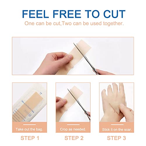 Silicone Scar Sheets, Tape, Strips, 16 Pcs 5.9"x1.6", Healing Keloid, C-Section, Tummy Tuck - As Surgical Cream, Gel, Patch, Bandage, Pad - Surgery Scars Treatment, Scar Remover.